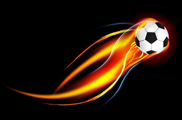 Image showing Soccer Ball on Fire