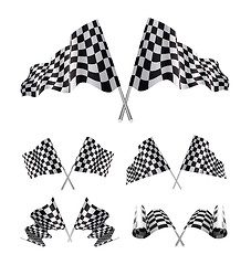 Image showing Checkered Flags set