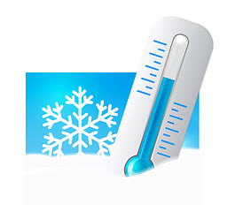 Image showing Thermometer in the snow