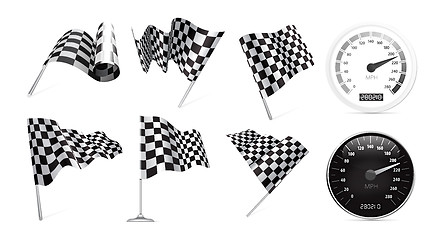 Image showing Checkered Flags set