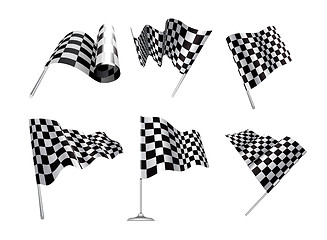 Image showing Checkered Flags set