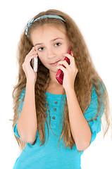 Image showing The girl with mobile phone