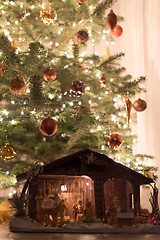 Image showing Christmas Tree With Crib