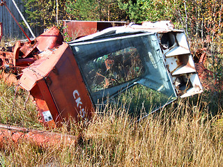 Image showing Driver's cab of scrapped machine