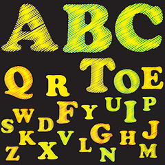 Image showing Colorful Embroidered Alphabet.