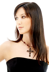 Image showing lovely brunette with crucifix