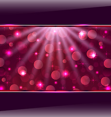 Image showing Abstract pink card with bokeh effect