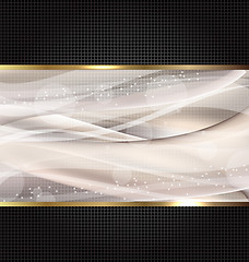 Image showing Abstract black wavy design template