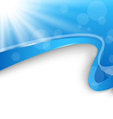 Image showing Abstract wavy background with blue rays