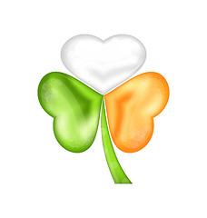 Image showing Shamrock in Irish flag color for saint patrick day