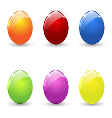 Image showing Easter set colorful eggs isolated 