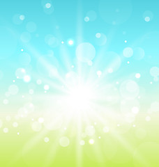 Image showing Easter nature background with lens flare 