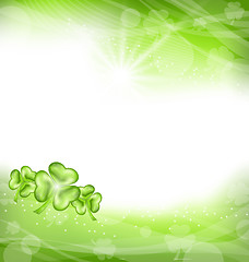 Image showing St. Patrick Day green clover background