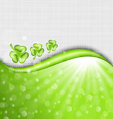 Image showing St. Patrick Day background with trefoil 