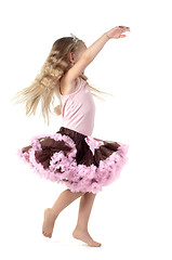 Image showing Little girl dancing in studio