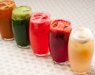 Image showing selection of fruits long drinks