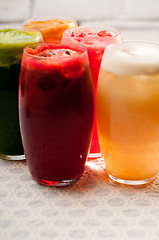 Image showing selection of fruits long drinks