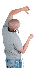 Image showing Dancing man with headphones