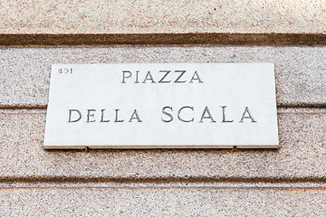 Image showing La Scala street sign