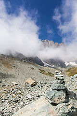 Image showing Path sign on Italian Alps