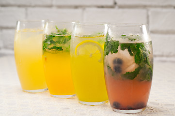 Image showing selection of fruits long drinks