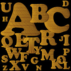 Image showing Gold alphabet. Old styled decorative