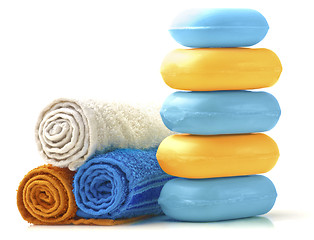 Image showing Towels and Soap.