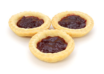 Image showing Three delicious jam tarts