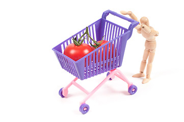 Image showing Conceptual photo with miniature shopping-cart