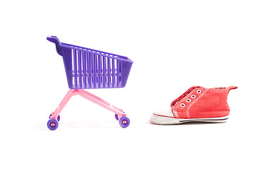 Image showing Conceptual photo with miniature shopping-cart