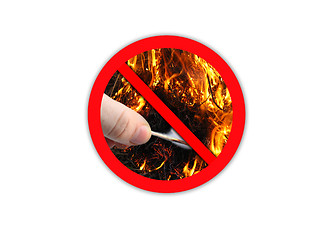 Image showing Sign forbidding to make fire