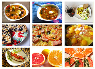 Image showing Collage from photos of various dishes