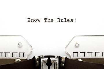 Image showing Know The Rules Typewriter