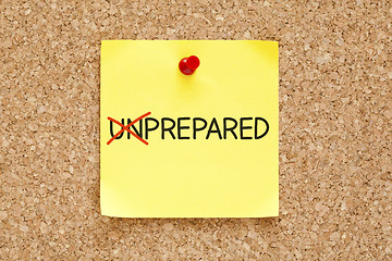 Image showing Prepared Not Unprepared Sticky Note