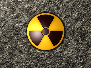 Image showing nuclear symbol on stone