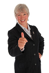 Image showing senior business woman thumbs up