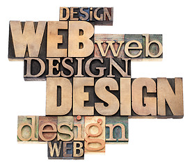 Image showing web design in wood type