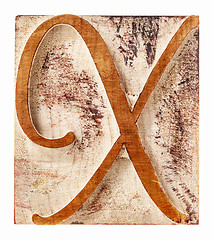 Image showing ornamental letter X in wood type