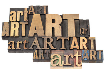Image showing art word abstract in wood type