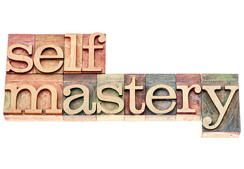 Image showing selfmastery word in wood type