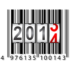 Image showing 2014 New Year counter, barcode, vector.