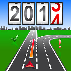 Image showing 2014 New Year counter, vector.