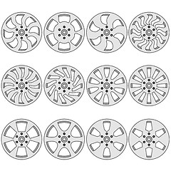 Image showing Car  alloy wheels, vector illustration