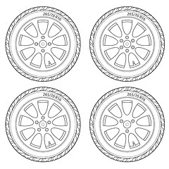 Image showing Car Wheel, vector illustration