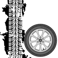 Image showing Abstract background tire prints, vector illustration