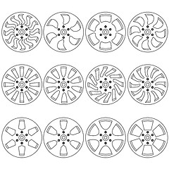 Image showing Car  alloy wheels, vector illustration