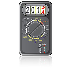 Image showing 2014 New Year Multimeter  on a white background, vector.