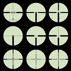 Image showing Cross hair and target set. Vector  illustration.
