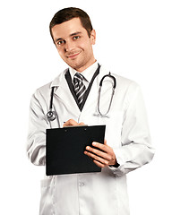 Image showing Doctor Man With Clipboard