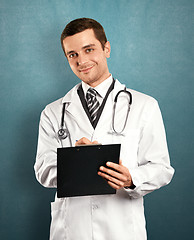 Image showing Doctor Man With Clipboard